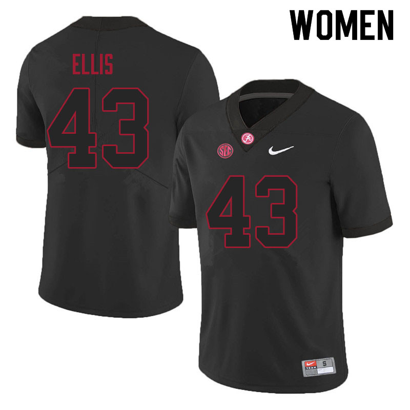 Alabama Crimson Tide Women's Robert Ellis #43 Black NCAA Nike Authentic Stitched 2021 College Football Jersey GS16C65DM